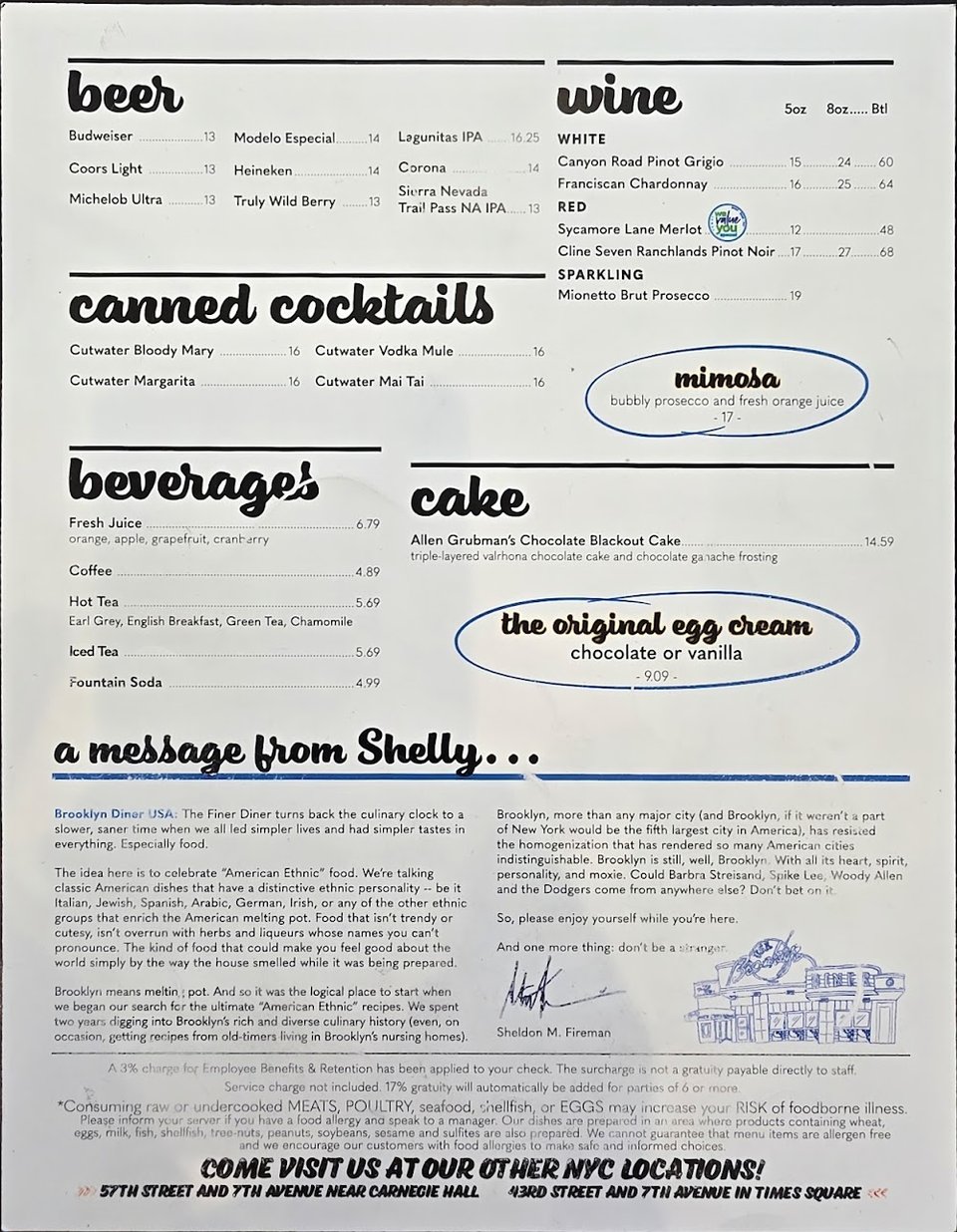 Breakfast menu page with eggs, yogurt, and juice.